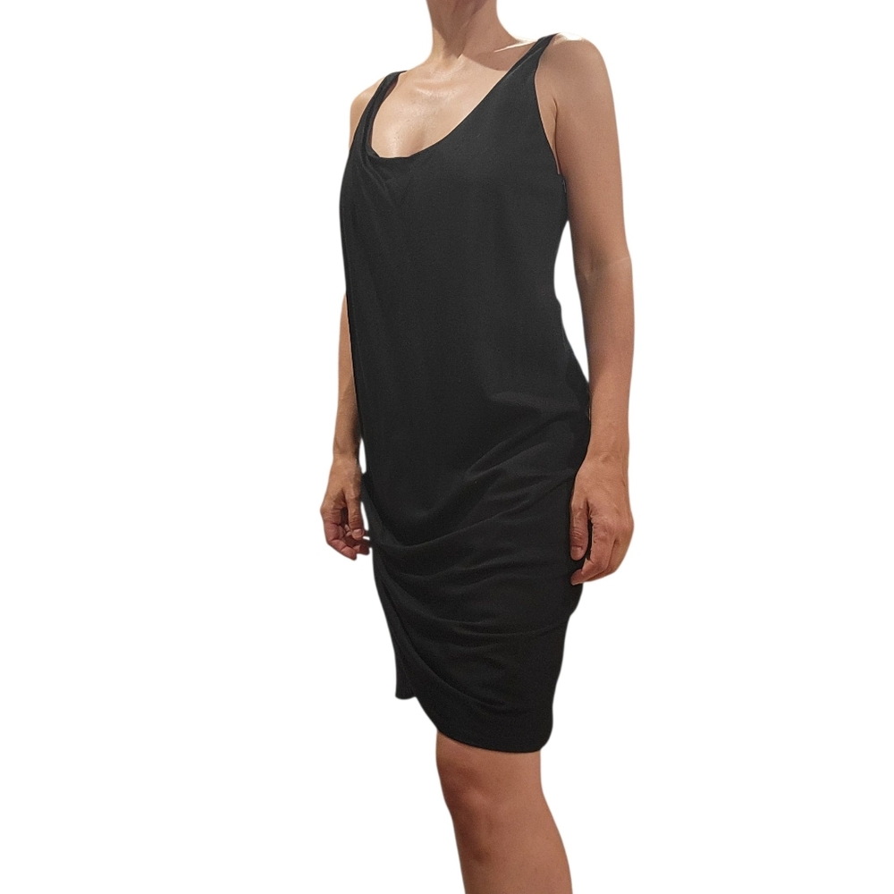 HELMUT LANG Black Side Twist tank Dress 4 minimalism monochrome architectural